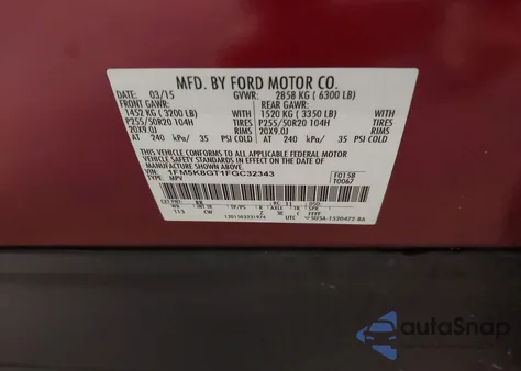 2015 Ford Explorer Sport z USA, uszkodzony, nr VIN 1FM5K8GT1FGC32343